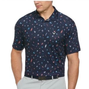 Callaway Men's Navy Patterned Polo Shirt